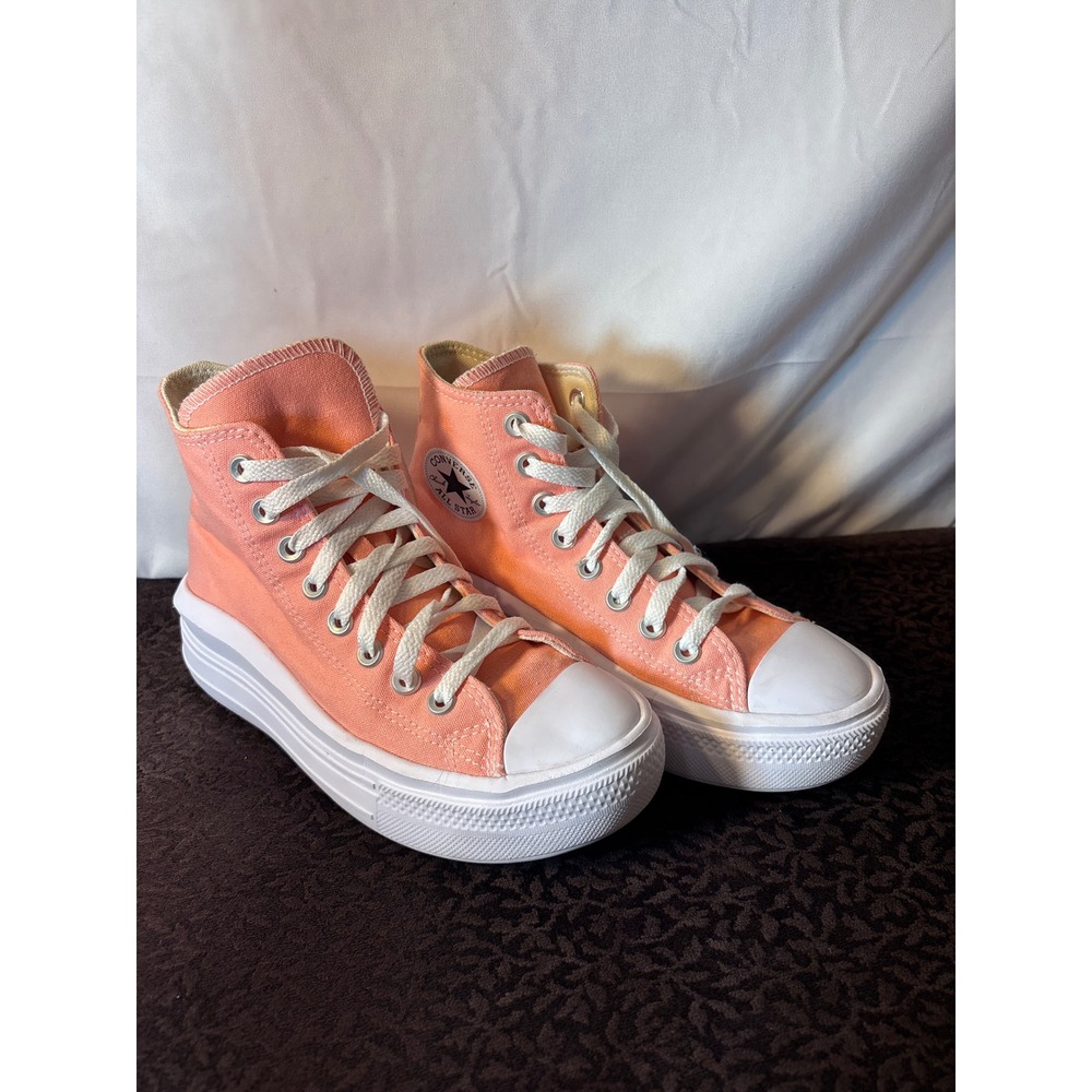 Converse Chuck Taylor All Star Move High Top Platform Sneakers Peach Women 6